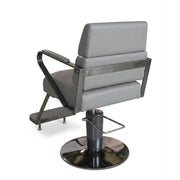 Grey Premium Hydraulic Salon Styling Chair with Black Metal Armrests Salon Designers